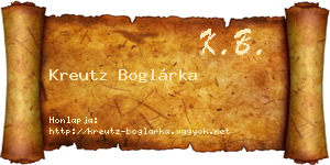 Kreutz Boglárka névjegykártya